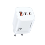 Tinklo įkroviklis 220V USB + 2xUSB C 65W baltas (white) Wozinsky CGWCW